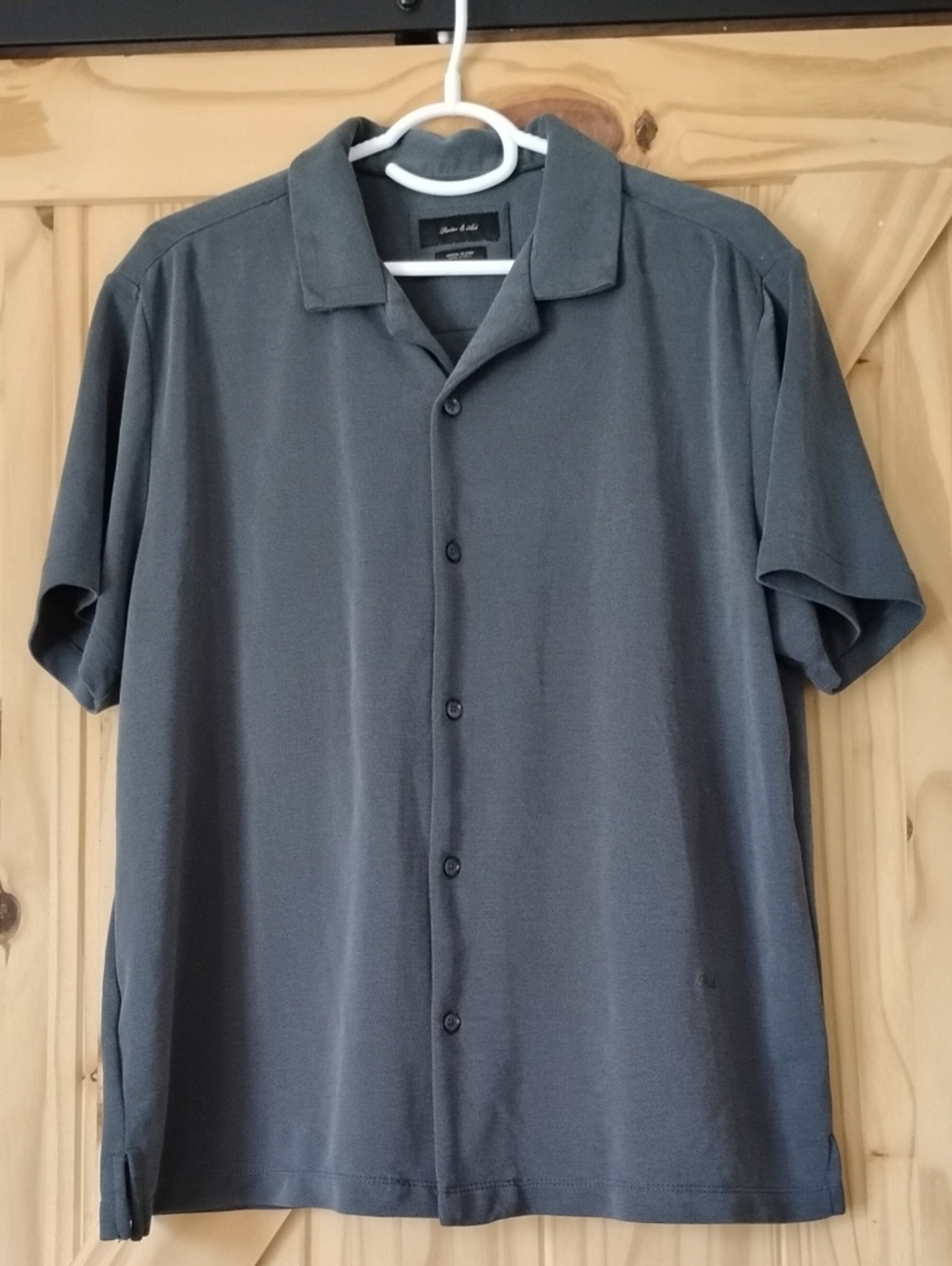 Porter And Ash Men's Slate Green Short-Sleeve Button-Down Shirt